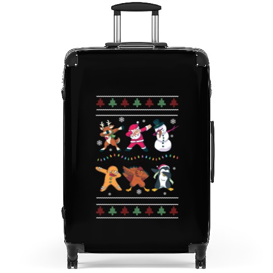 Dabbing Santa Elf Friends Christmas Dancing Xmas Suitcases