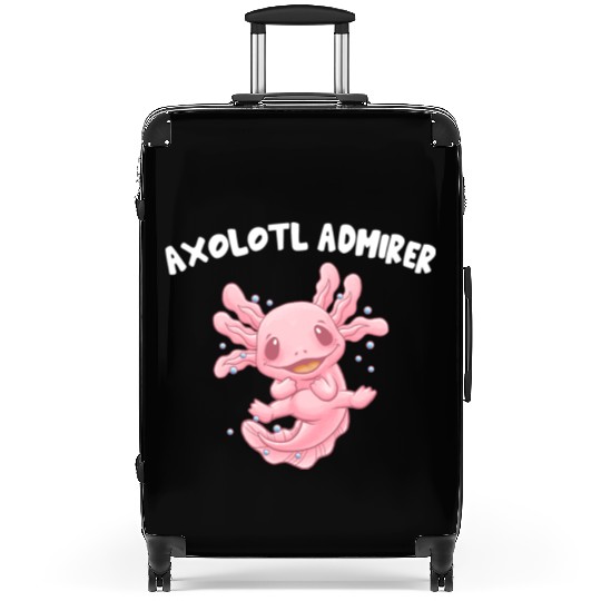Axolotl Admirer Animal Meme Salamander Animal Pun Suitcases