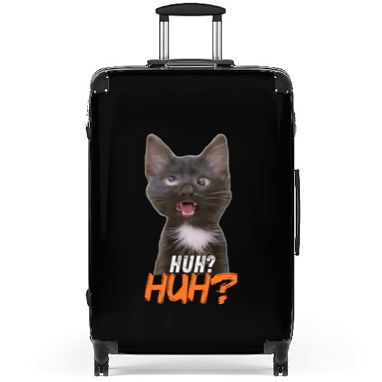 Funny Cross Eyed Cat Meme Huh Funny Cat Suitcases