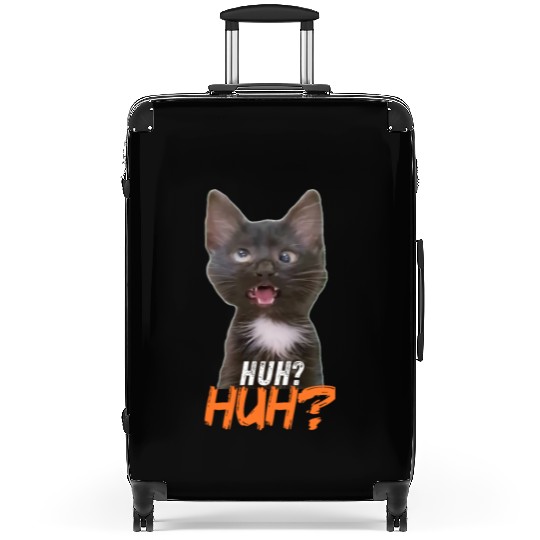 Funny Cross Eyed Cat Meme Huh Funny Cat Suitcases
