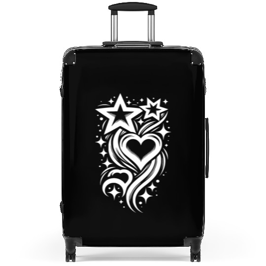 Tattoo Composition Of Hearts And Stars Suitcases