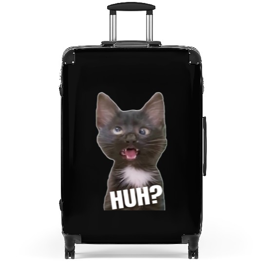 Funny Cross Eyed Cat Meme Huh Funny Cat Suitcases