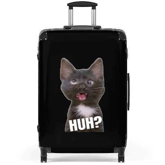 Funny Cross Eyed Cat Meme Huh Funny Cat Suitcases