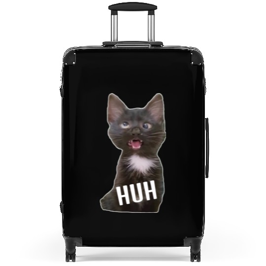 Funny Cross Eyed Cat Meme Huh Funny Cat Suitcases