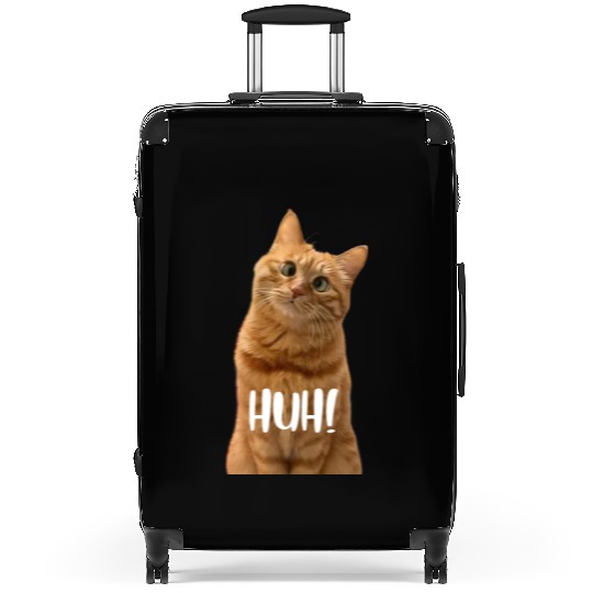 Funny Cross-Eyed Cat Meme Huh Funny Cat Suitcases