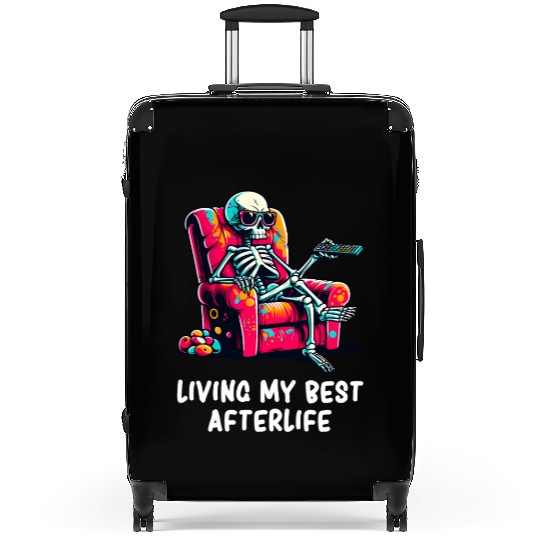 Skeleton - Skeleton Humor - Skeleton Dark Humor Suitcases