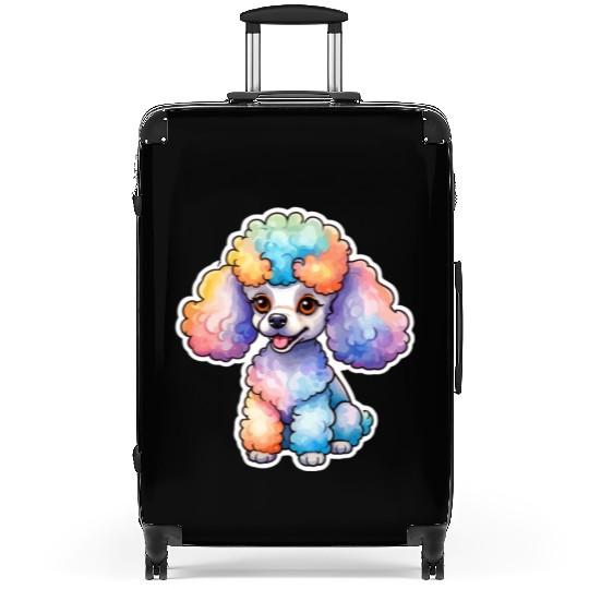 Poodle Watercolor Suitcases