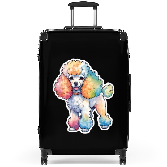 Poodle Watercolor Suitcases