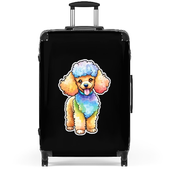 Poodle Watercolor Suitcases