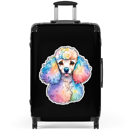 Poodle Watercolor Suitcases