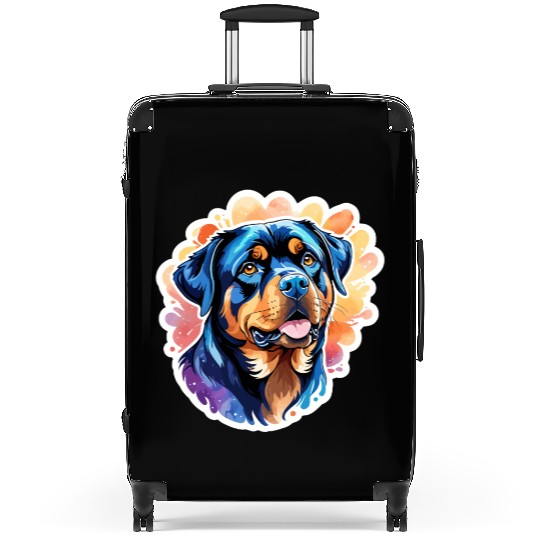 Rottweiler Watercolor Suitcases