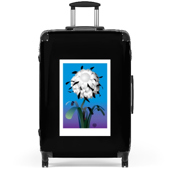 Satin Mum on Blue Suitcases