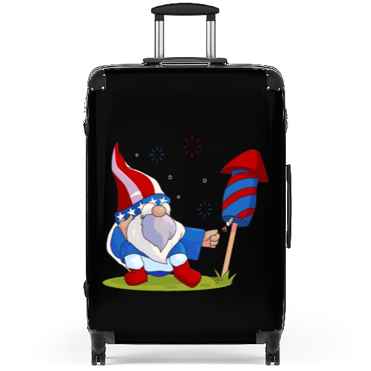 Adorable Gnome Fireworks America Suitcases