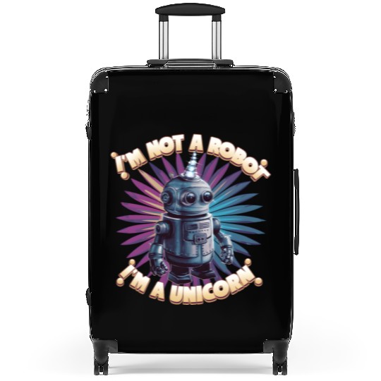 I'm not a robot I'm a unicorn Suitcases
