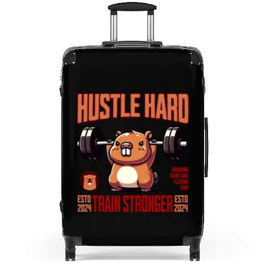 Hustle Hard Train Stronger Gym Motivation Suitcases