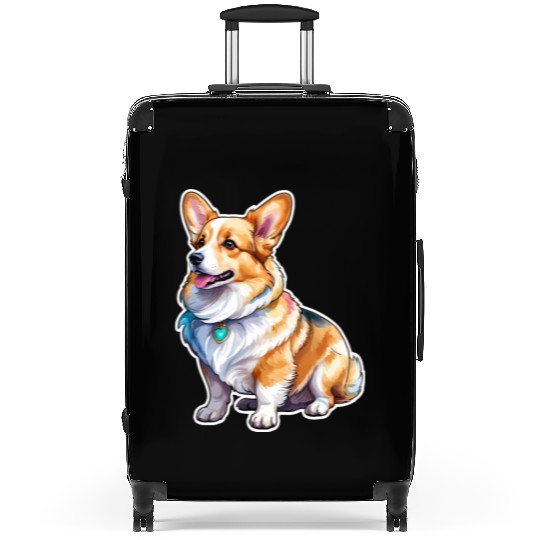 Pembroke Welsh Corgi Watercolor Suitcases