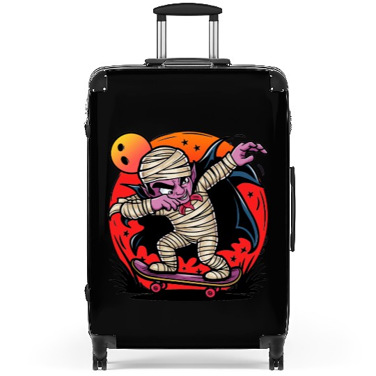 Halloween dracula dabbing on skateboard Suitcases
