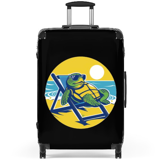 Sea Turtle Chillin on the Beach Suitcases