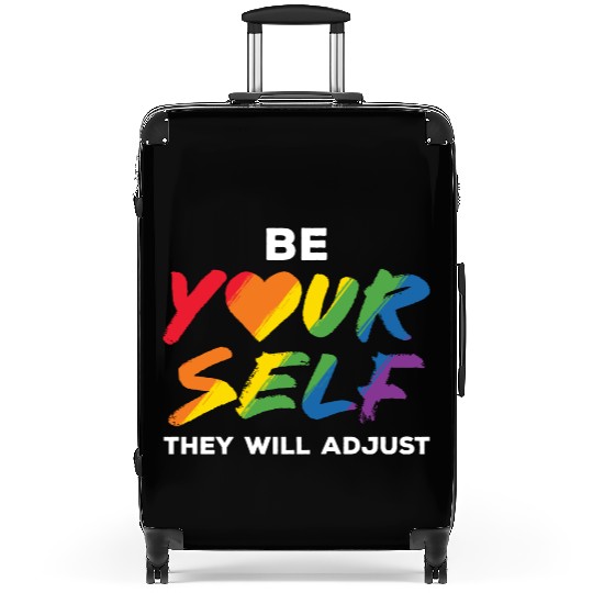 LGBT Be Yourself They Will Adjust Rainbow Gay Suitcases