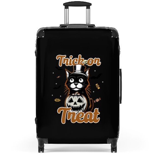 Spooky Black cat Trick Or Treat For Halloween Suitcases