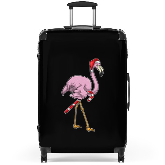Flamingo Christmas Candy cane Suitcases