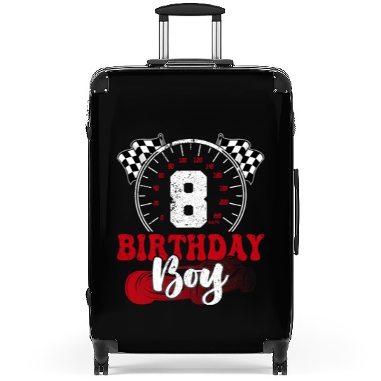 Kids Birthday Boy 8 Eight Race Car 8th Birthday Suitcases