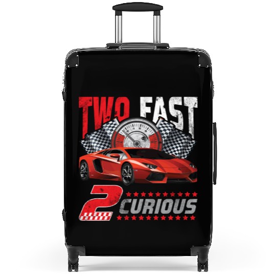 Two Fast 2 Curious Racing 2nd Birthday Suitcases