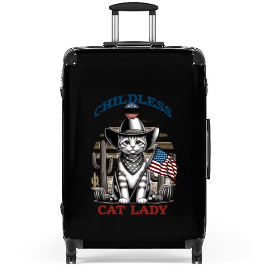 VOTE Like a Childless Cat Lady Funny Voting Kamala Suitcases