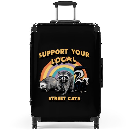 Support Your Local Street Cats Raccoon Suitcases