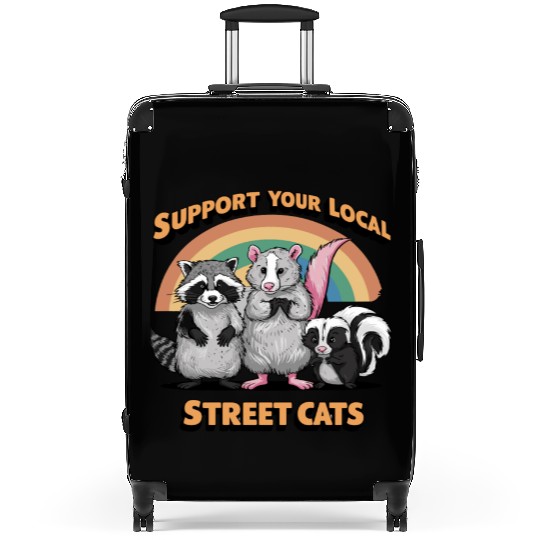 Support Your Local Street Cats Raccoon Suitcases