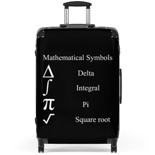 mathematical symbols Pi Square root Integral Delta Suitcases