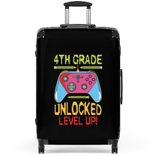 4th Grade Unlocked Level Up Video Gamer Suitcases Back
