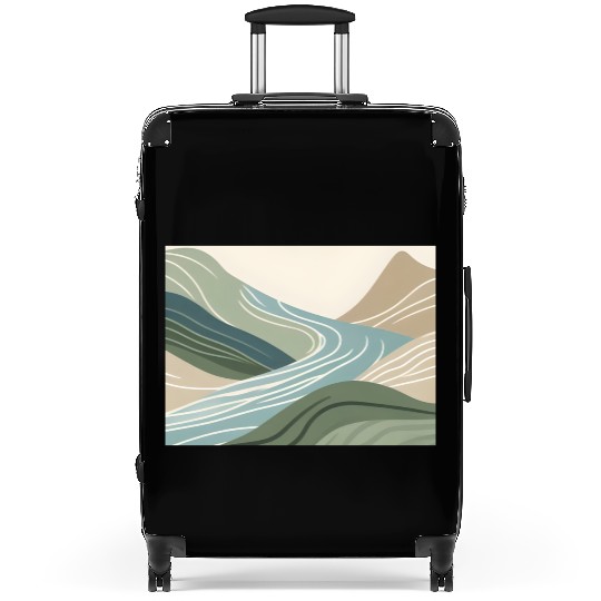 Mountain River Flow Suitcases
