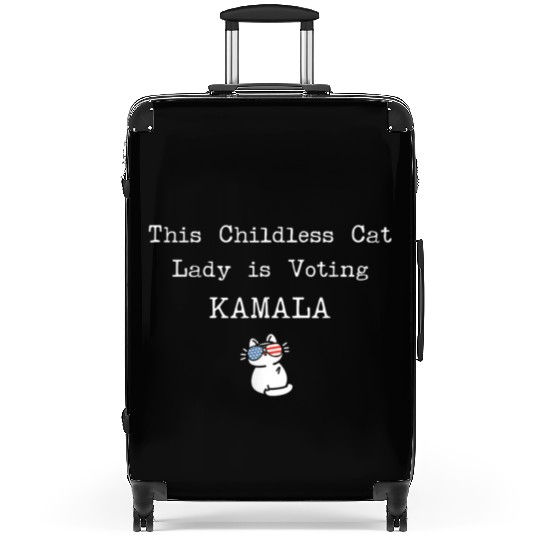 This Childless Cat Lady is Voting Kamala Election Suitcases