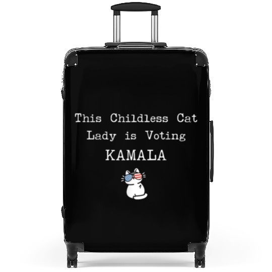 This Childless Cat Lady is Voting Kamala Election Suitcases