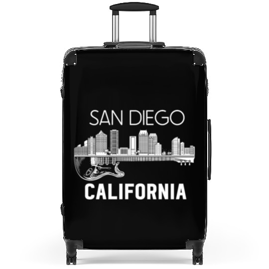 San Diego Skyline Music California Souvenir Suitcases