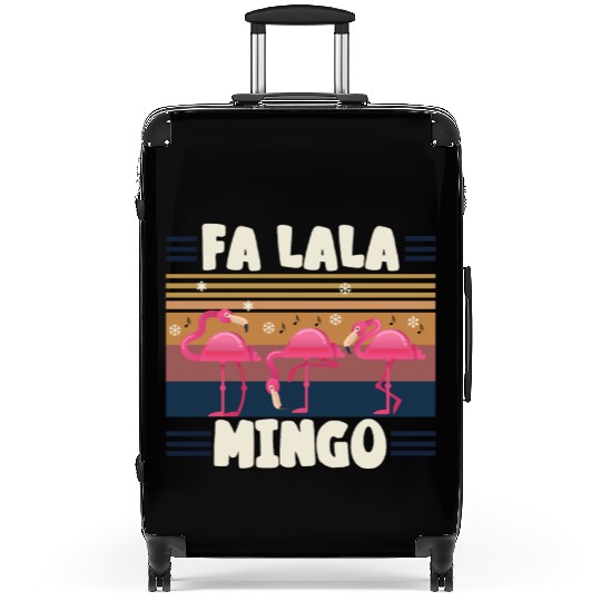 Candy Cane Flamingoes Fa La La MINGO Flamingo Suitcases