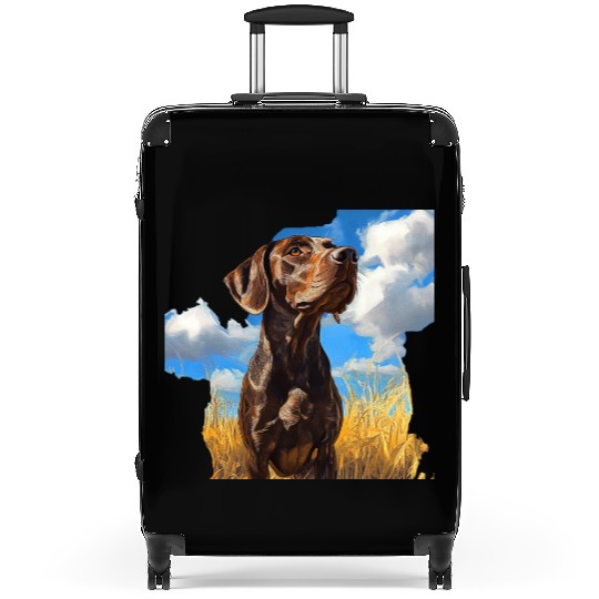 German Shorthaired Pointer Watercolor Picture Suitcases