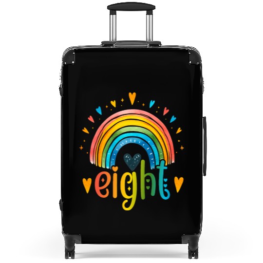 8th Birthday Rainbow Butterfly 8 Years Eight 8 Bir Suitcases