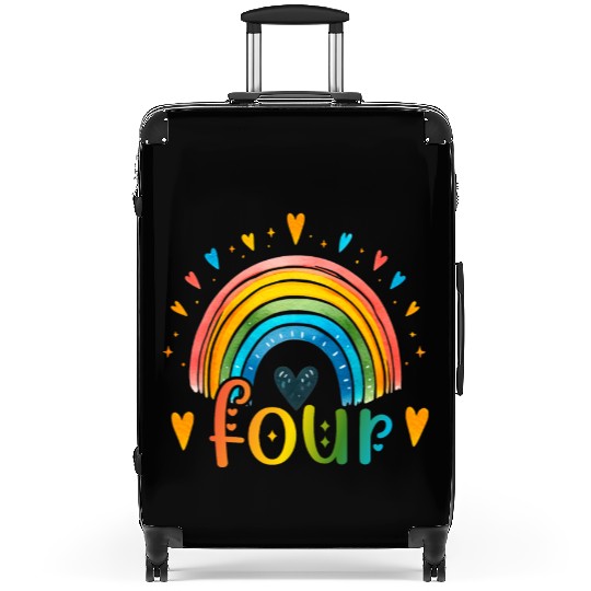 4th Birthday Rainbow Butterfly Fourth birthday gir Suitcases