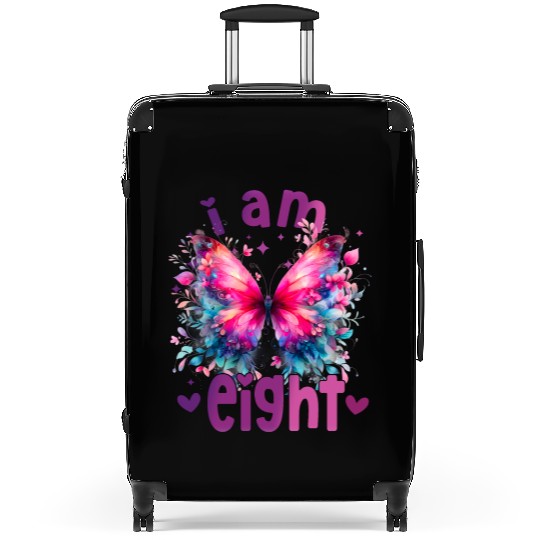 8th Birthday Butterfly 8 Years Eight Finally 8 Bir Suitcases