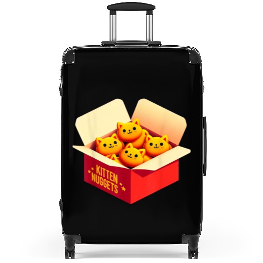 Kitten Nuggets Food Pun Cat Lover Gift Chicken Nug Suitcases