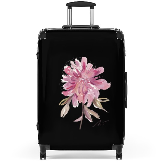 Peony loose watercolor hand-painted Suitcases