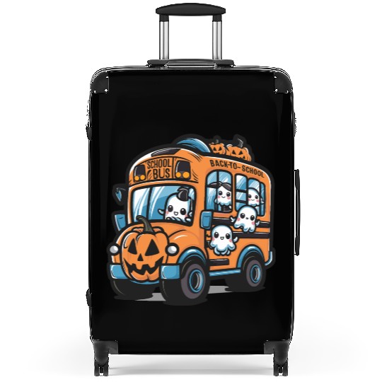 Ghost Halloween School Bus Suitcases