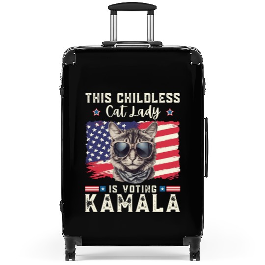 This childless Cat lady for kamala Harris 2024 Suitcases