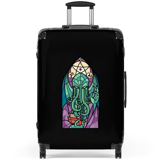 Cthulhu Church Stained Glass Cosmic Horror Funny Suitcases