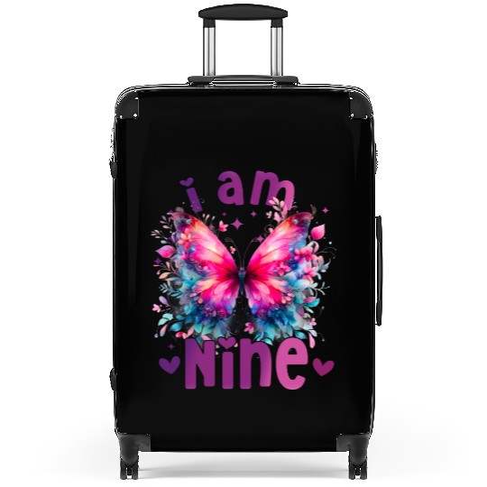 9th Birthday Butterfly 9 Years Old Nine 9 Birthday Suitcases
