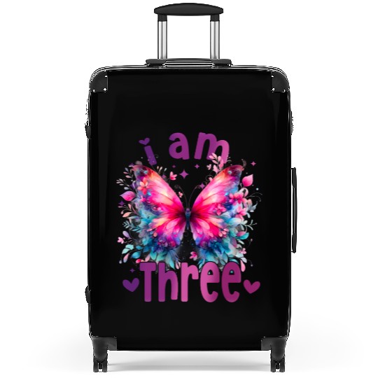 3rd Birthday Butterfly Third birthday girl 3 years Suitcases