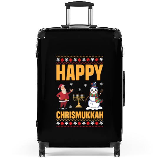 Happy Chrismukkah Funny Hanukkah Christmas Santa Suitcases