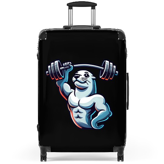 Seal with Barbell Fitness Gym Training Suitcases
